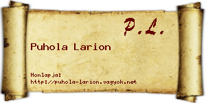 Puhola Larion névjegykártya