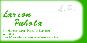 larion puhola business card